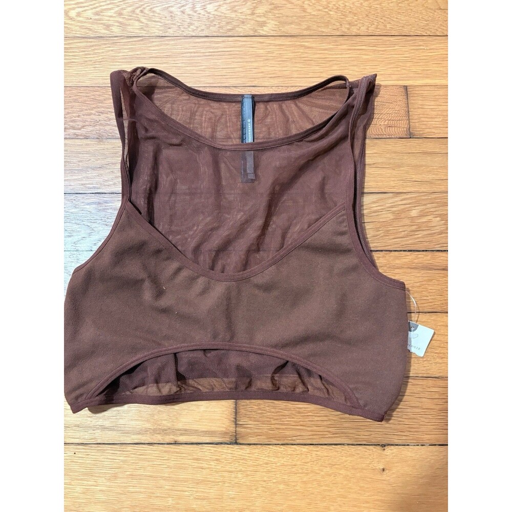 Anthropologie Size L Mesh Tank Top Brown